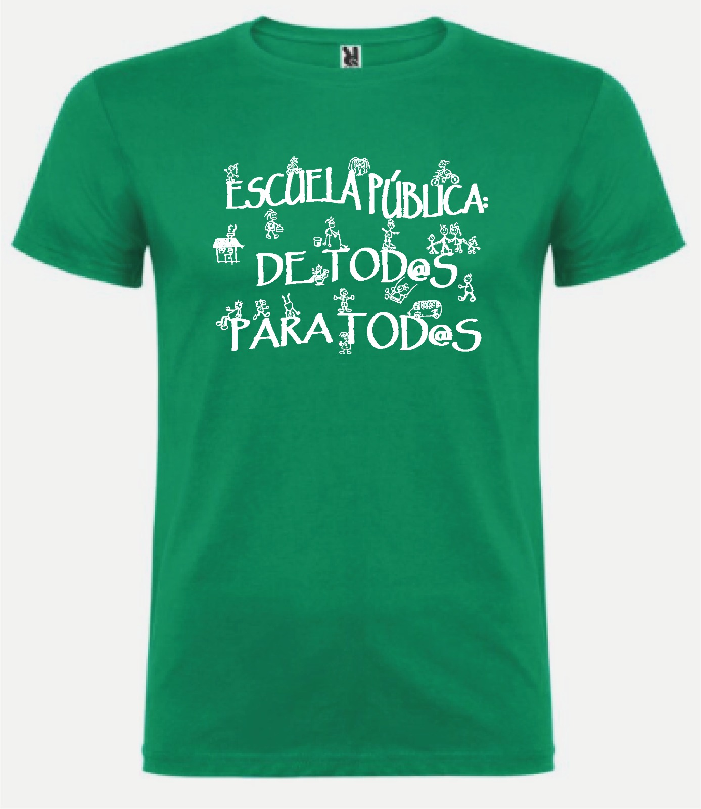 Camiseta verde botella con diseño incluido